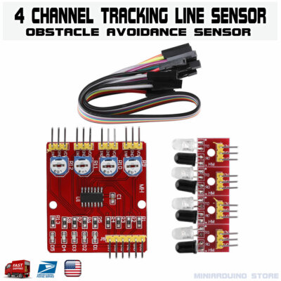 4-Channel Infrared IR Line Tracking Detection Sensor Module Smart Car Arduino