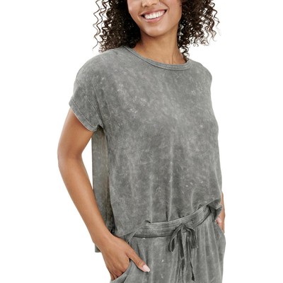 

Splendid Женская зеленая футболка Alanis Hi-Low с боковыми разрезами  BHFO 9451, Vintage olive branch