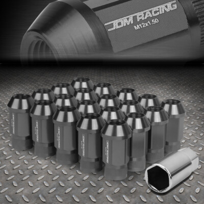 [20шт] Набор гаек с открытыми алюминиевыми колесными наконечниками M12x1.5 + Удлинительный адаптер из оружейного металла