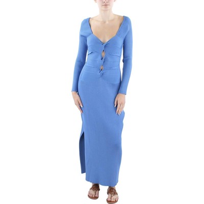 Культовое женское макси-платье Melissa Blue с вырезом Melissa Gaia Womens L BHFO 7576