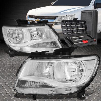 ДЛЯ 15-20 CHEVY COLORADO ХРОМИРОВАННЫЙ КОРПУС ПРОЗРАЧНЫХ УГЛОВЫХ ФАР + НАБОР ИНСТРУМЕНТОВ