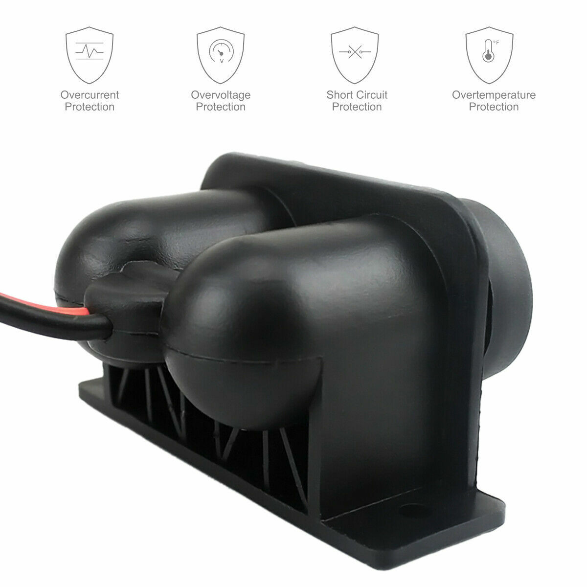  12V Waterproof Power Dual Socket Car Motorcycle Cigarette Lighter Plug 