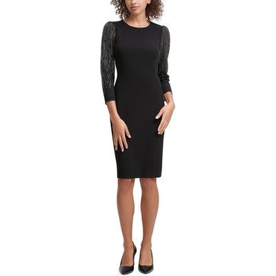 

Женское черное вязаное коктейльное платье-футляр Calvin Klein  BHFO 1937, Черный