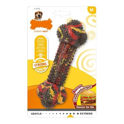 Beißring für Hunde Nylabone Strong Chew Bacon Käse Hamburger M