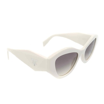 Pre-owned Prada Gray Gradient Irregular Ladies Sunglasses Pr 07ys 142130 53 Pr 07ys 142130