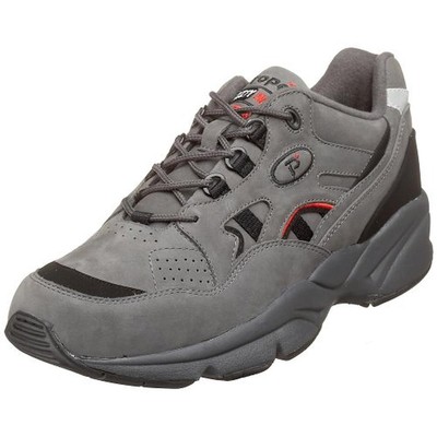 

Propet Mens Stability Walker Grey Walking Shoes 10 Extra Wide (E+, WW) BHFO 9477, Grey/black nubuck