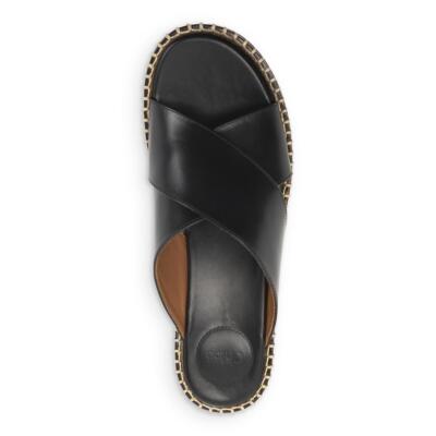Pre-owned Chloé Chloe Womens Laia Open Toe Wedges Slip On Mule Sandals Sandals Bhfo 5403 In Black