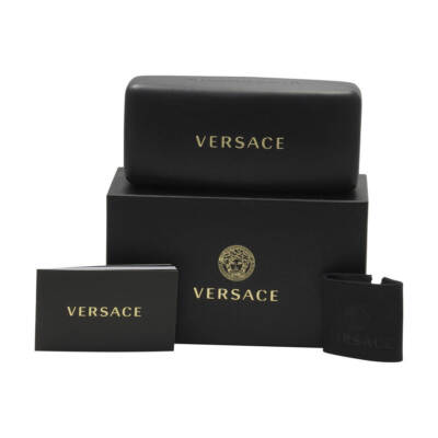 Pre-owned Versace Sunglasses Ve4445 54091 54mm Transparent Red / Grey Lens In Gray