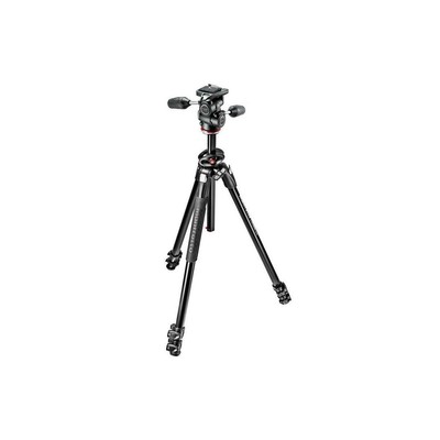 Двойной трехсекционный алюминиевый штатив Manfrotto 290 с трехпозиционной головкой панорамирования и наклона 804