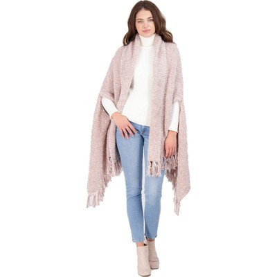 

Barefoot Dreams CozyChic Laguna Женская плюшевая накидка с бахромой и открытым передом