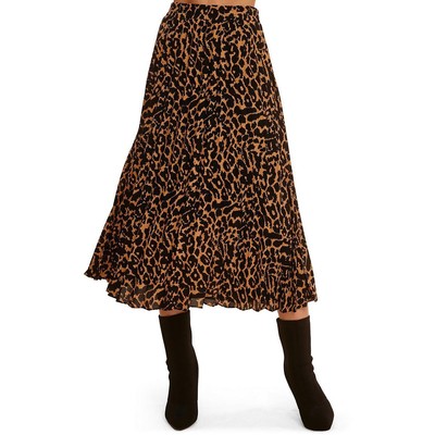 Женская коричневая плиссированная длинная нарядная юбка макси Fever Womens L BHFO 5247