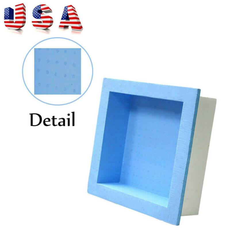 Blue Preformed Double Recessed Square Shower Niche Ready to Tile & Waterproof US
