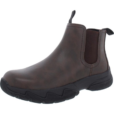 

Bass Womens Field Faux Leather Flat Boots Chelsea Boots Shoes BHFO 7355, Коричневый, Field