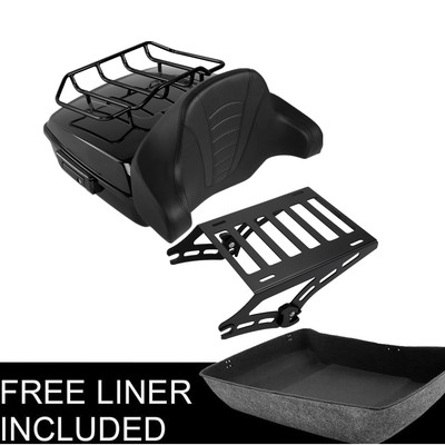 Chopped Pack Trunk Pad Mount Rack For Harley Tour Pak Road Glide King 2014-Up 15