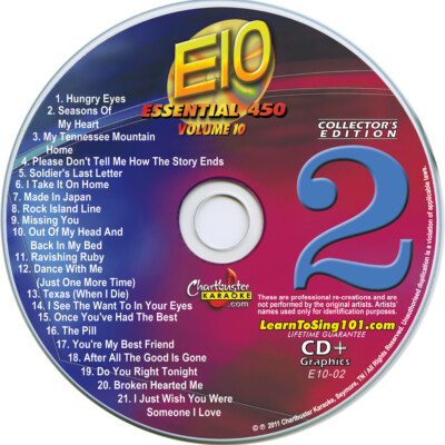 CHARTBUSTER ESSENTIAL KARAOKE CD+G CBE-10 Disc-2 Conway Twitty,Loretta Lynn,Cash