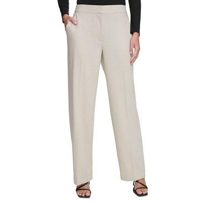 Женские бежевые брюки DKNY с высокой талией и широкими штанинами Petites 10P BHFO 9263