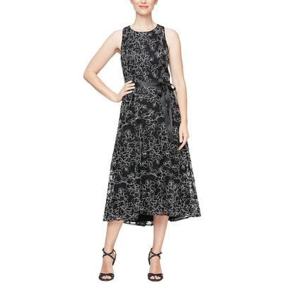 Женское черное коктейльное и вечернее платье Alex & Eve с вышивкой Hi-Low 14 BHFO 2527