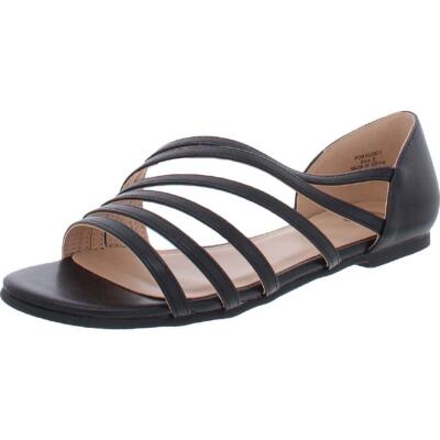 Journee Collection Womens Black Strappy Sandals Shoes 6 Medium (B,M) BHFO 7979