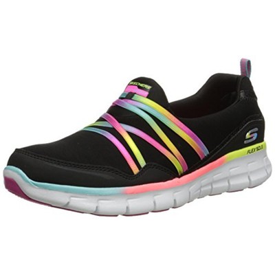 

Черные женские модные кроссовки без шнуровки Skechers 11 Medium (B,M) BHFO 6954, Black/multi, 12004
