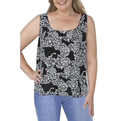

Женская черно-белая вязаная блестящая майка Alex Evenings Shell Plus  BHFO 7422, Black-white