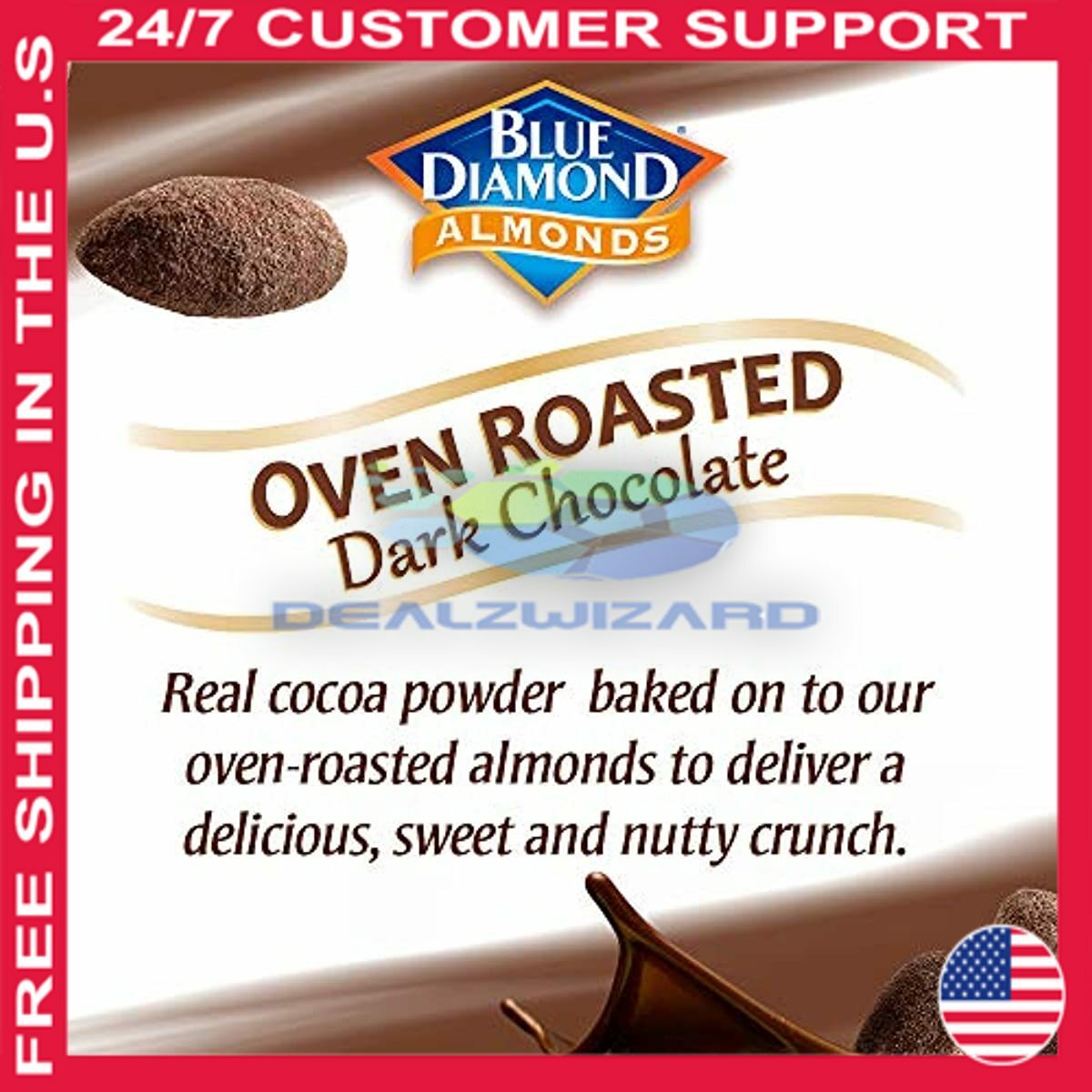 Blue Diamond Almonds, Oven Roasted Cocoa Dusted Almonds ...