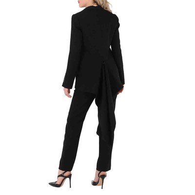 Pre-owned Burberry Exaggerated Panel Detail Wool Tailored Jacket In Black