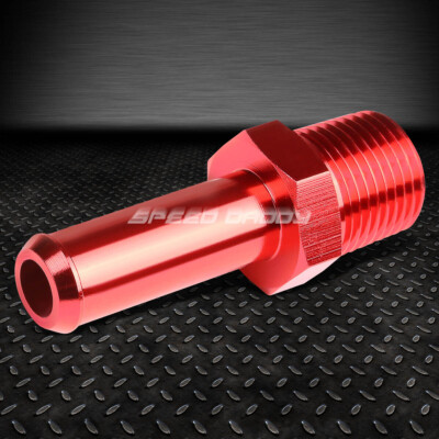 ПЕРЕХОДНИК ИЗ КРАСНОГО АЛЮМИНИЯ С РАЗЪЕМОМ 3/8 NPT ОТ ПРЯМОГО К 1/2 ПАТРУБКА ДЛЯ ШЛАНГА