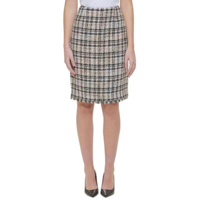 

Calvin Klein Женская твидовая юбка-карандаш выше колена для работы Petites BHFO 0475, Black multi