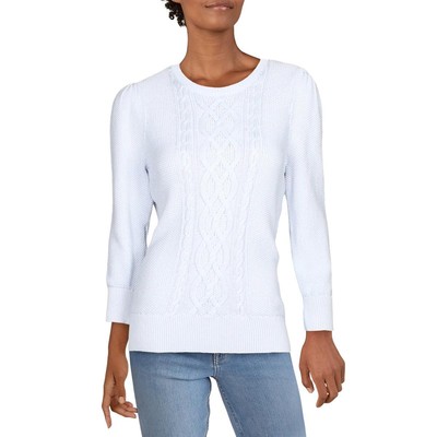 

Женский синий вязаный свитер с круглым вырезом Lauren Ralph Lauren Tishari  BHFO 6475, Toile blue