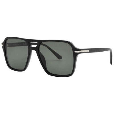 Pre-owned Prada Polarized Green Navigator Men's Sunglasses Pr 20ys 1ab03r 55