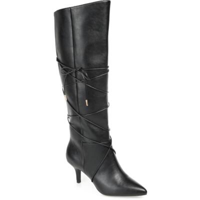 

Женские сапоги до колена Journee Collection Kaavia на шнуровке BHFO 4689, Черный, Kaavia