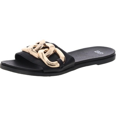 BP. Womens Serrefina Black Casual Flat Slide Sandals 7 Medium (B,M) BHFO 5068