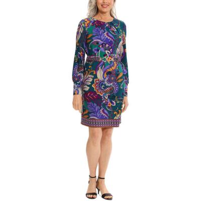 Женское рабочее мини-платье-сорочка с цветочным принтом London Times BHFO 4951