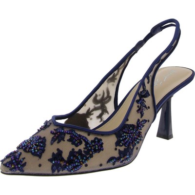 Betsey Johnson Womens NIKKI Navy Slingback Heels Shoes 11 Medium (B,M) BHFO 8952