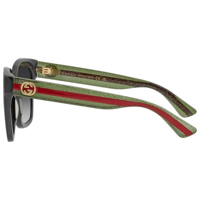 Pre-owned Gucci Grey Gradient Square Ladies Sunglasses Gg0034sn 002 54 Gg0034sn 002 54 In Gray