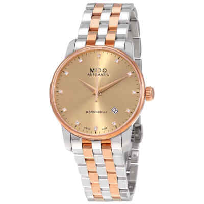Мужские часы Mido Baroncelli II с автоматическим двухцветным золотым циферблатом M8600.9.67.1