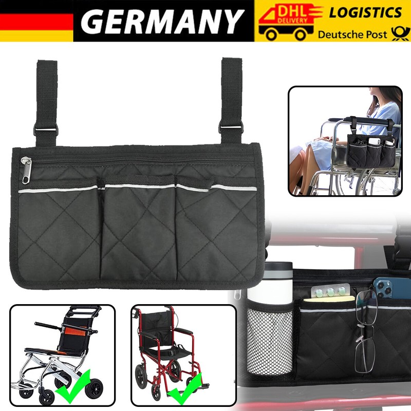 Rollstuhltasche Rollator GroÃ Seitentasche Armlehne Walker Tasche ZubehÃ¶R Korb