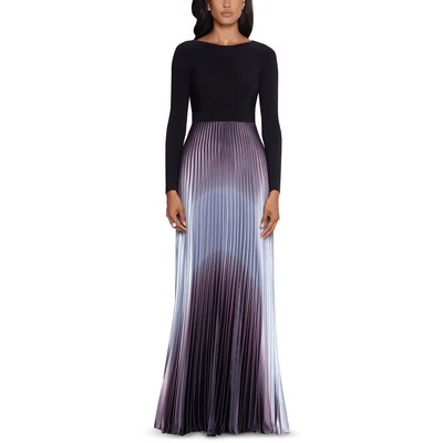 Женское черное плиссированное вечернее платье Betsy & Adam Petites 4P BHFO 4368