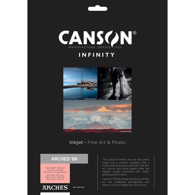 Canson Infinity ARCHES 88 Чистая белая матовая бумага для струйной печати, 8,5x11, 25 листов