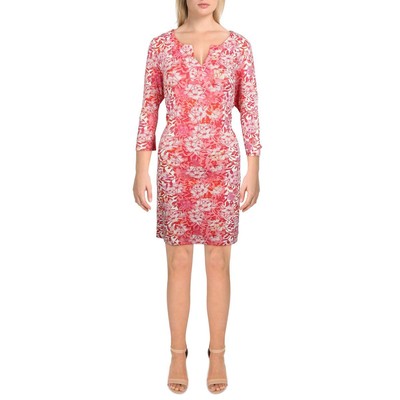 

Женское красное мини-платье свободного кроя с принтом Caribbean Joe  BHFO 6707, Red multi