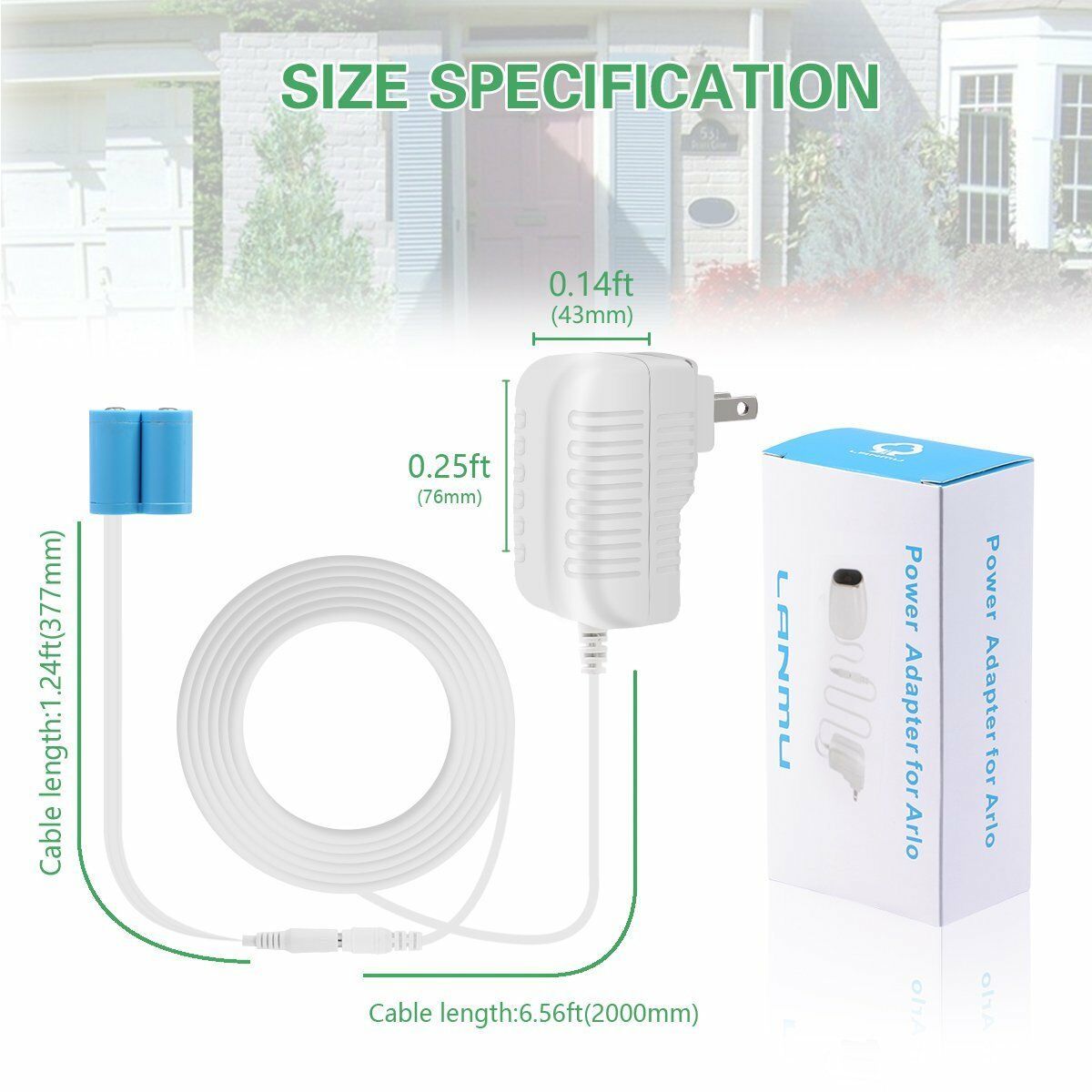 LANMU Power Adapter for Arlo Camera (Replace Arlo Batteries CR123A)