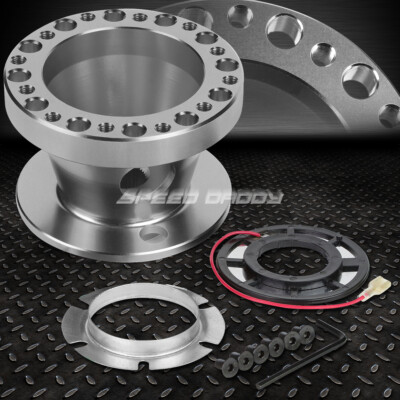 ДЛЯ MAZDA/MIATA/RX-7/RX-8/626 СЕРЕБРИСТЫЙ АЛЮМИНИЕВЫЙ ПЕРЕХОДНИК СТУПИЦЫ РУЛЕВОГО КОЛЕСА НА 6 ОТВЕРСТИЙ