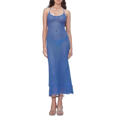 Женская трикотажная пляжная накидка миди синего цвета Capittana XS/S BHFO 5857