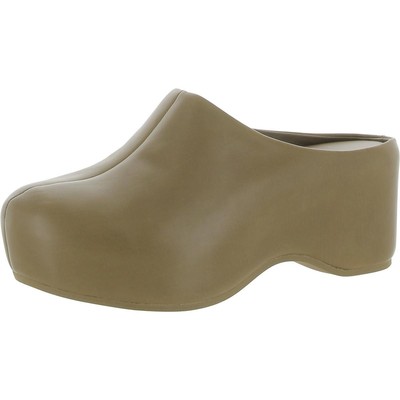 Повседневные сабо из искусственной кожи Vince Womens Isa Clog зеленого цвета, 9.5 Medium (B, M) BHFO 1744