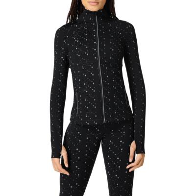 

Черная женская куртка на молнии для тренировок Sweaty Betty  BHFO 5815, Black dot, SB7201R