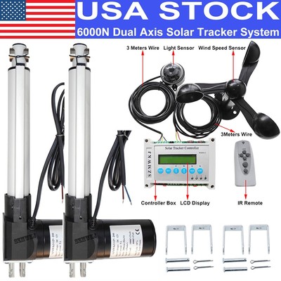 SZMWKJ 6000N Dual Axis Solar Panel Tracker &2*8'' Linear Actuator &LCD Controller