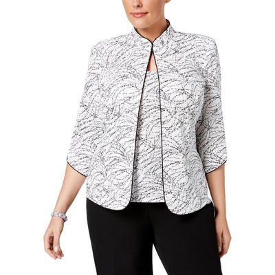 Женский топ Alex Evenings B/W Metallic Mandarin, состоящий из 2 предметов, плюс 2X BHFO 1735