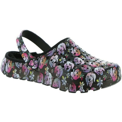 

Женские сабо Skechers Foamies Footsteps-Aloha с принтом Doodle BHFO 8029, Black/multi, Foamies Footsteps-Aloha Doodle