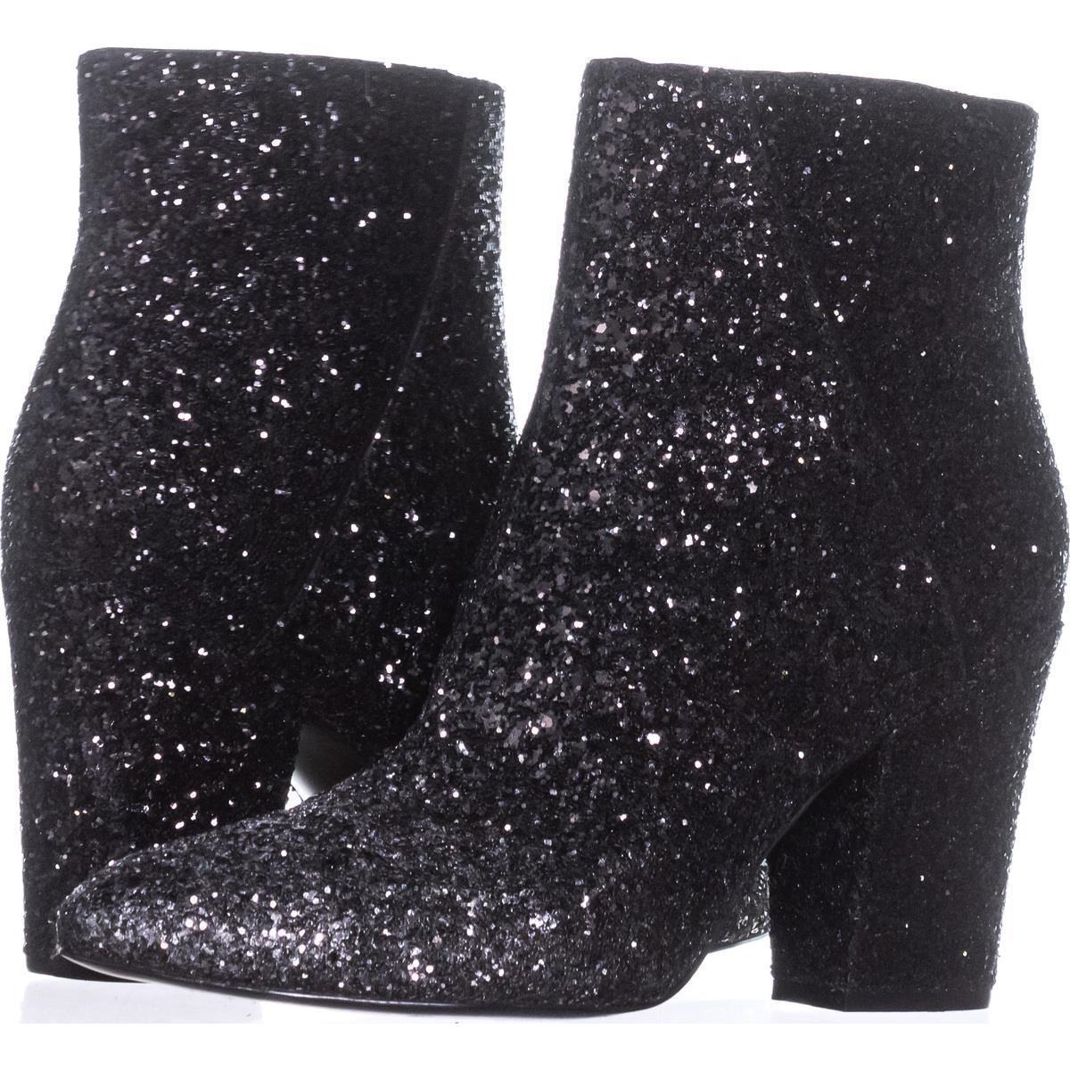 Nine West Savitra Black Silver 8 M Sparkle Synthetic Ankle