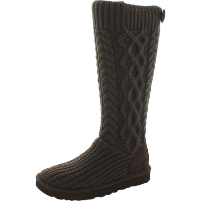 Женские сапоги до колена Ugg Cardi коричневого цвета из трикотажа кабельтовой вязки Shoes 7 Medium (B,M) BHFO 6053